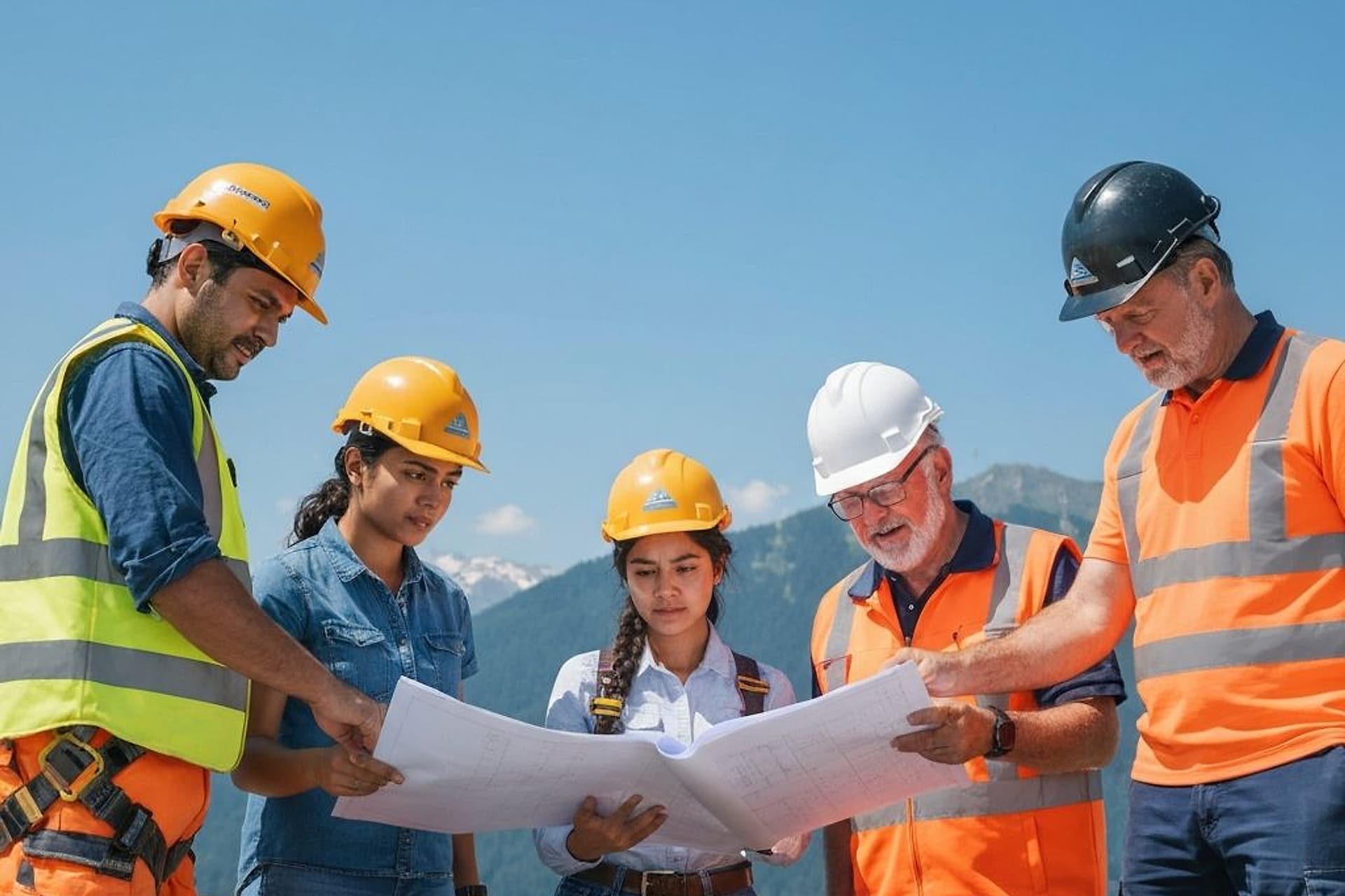 Teamwork auf der Baustelle